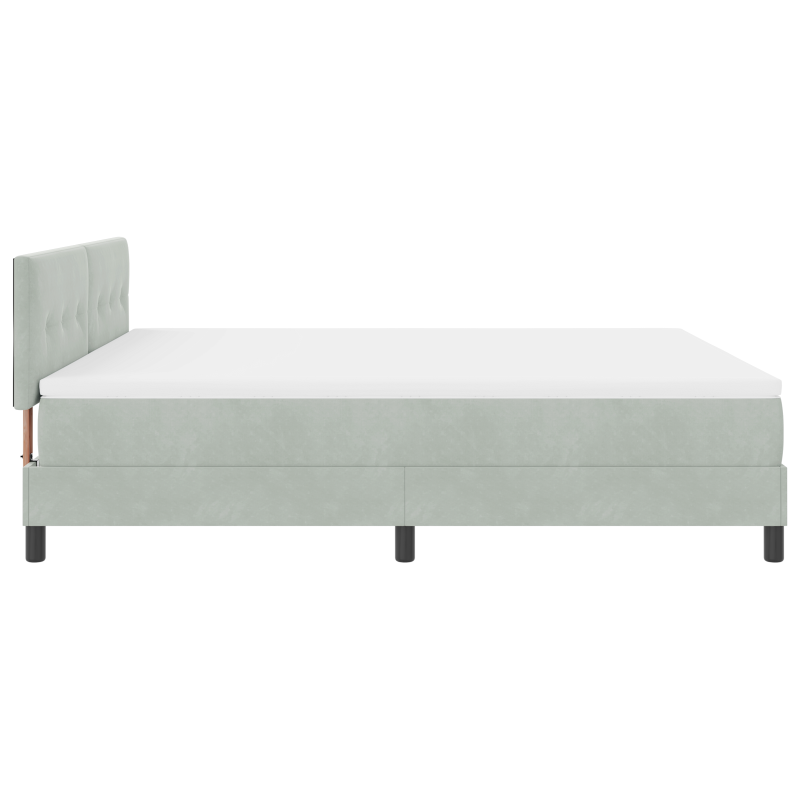 Boxspringbett mit Matratze & LED Licht Grau 180x200 cm Samt