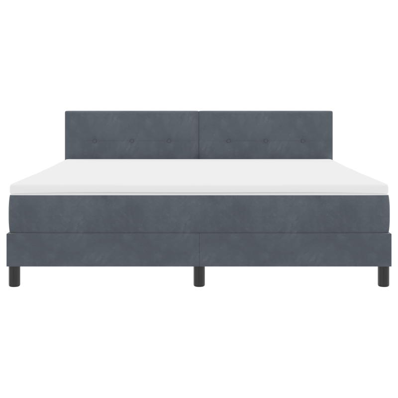 Boxspringbett mit Matratze & LED Dunkelgrau 180x200 cm Velours