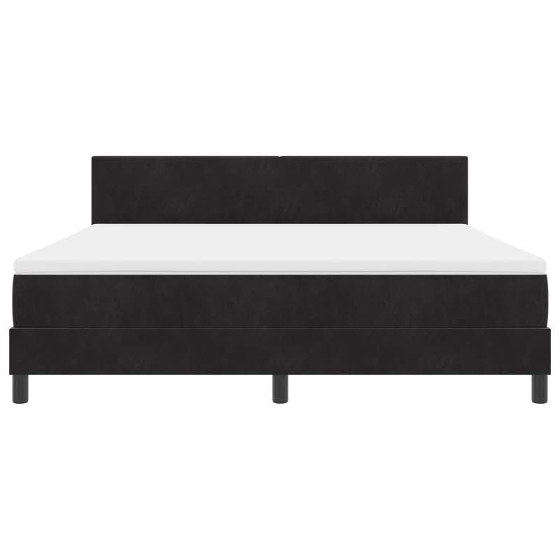 Boxspringbett mit Matratze & LED Schwarz 180x200 cm Samt
