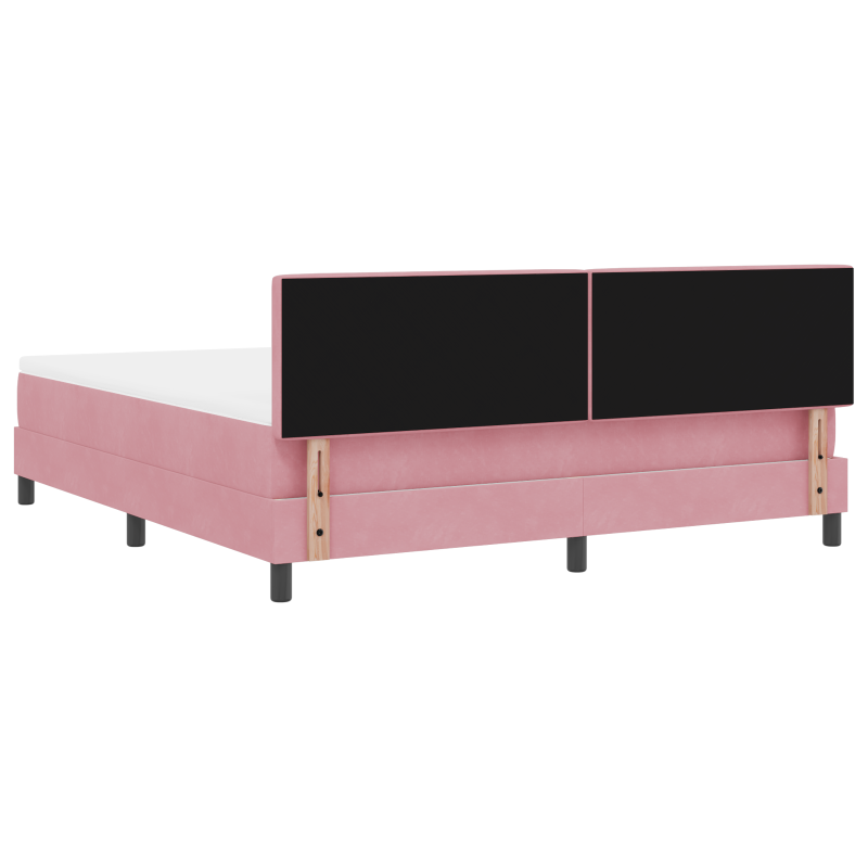Boxspringbett mit Matratze & LED Rosa 180x200 cm Samt