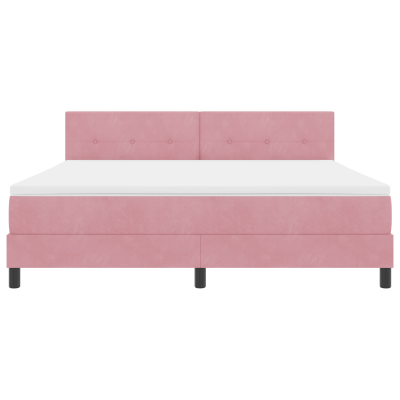 Boxspringbett mit Matratze & LED Rosa 180x200 cm Samt