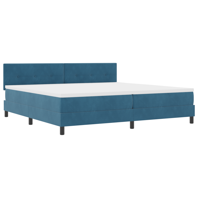 Boxspringbett mit Matratze & LED Dunkelblau 200x200 cm Velours