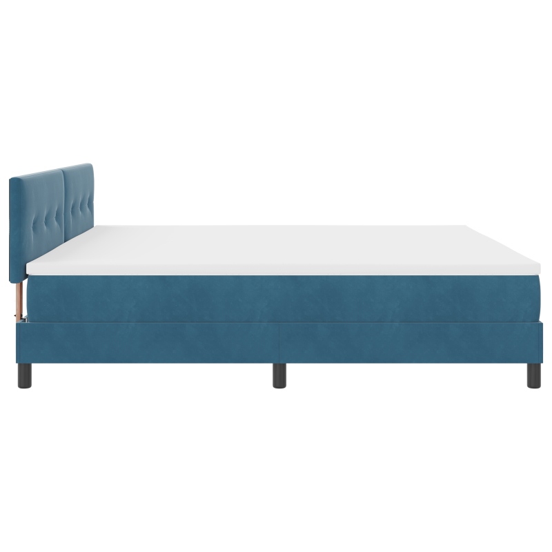Boxspringbett mit Matratze & LED Dunkelblau 200x200 cm Velours