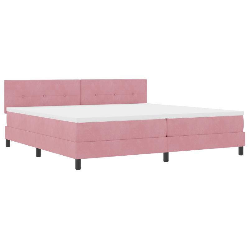 Boxspringbett mit Matratze & LED Rosa 200x200 cm Samt