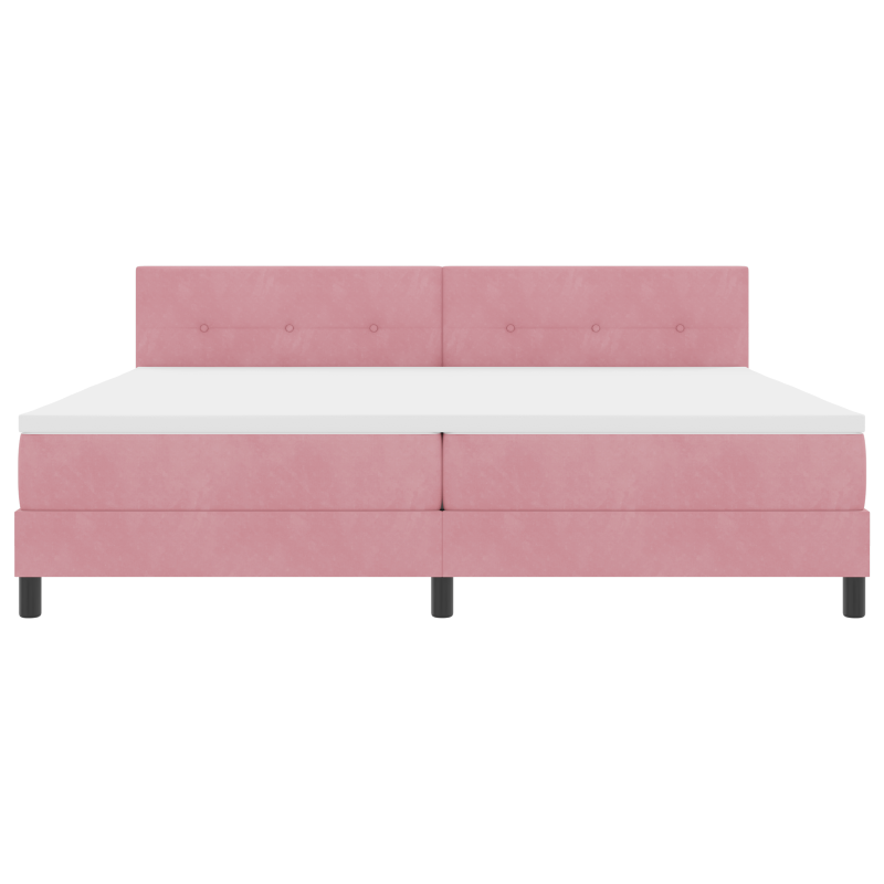 Boxspringbett mit Matratze & LED Rosa 200x200 cm Samt