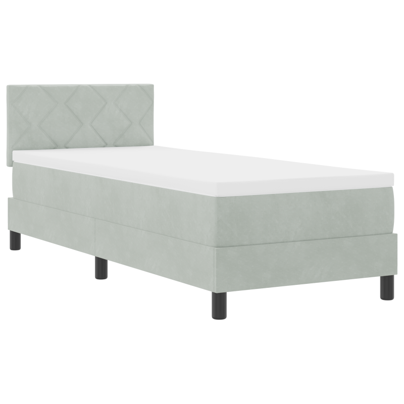 Boxspringbett mit Matratze & LED Licht Grau 80x200 cm Samt
