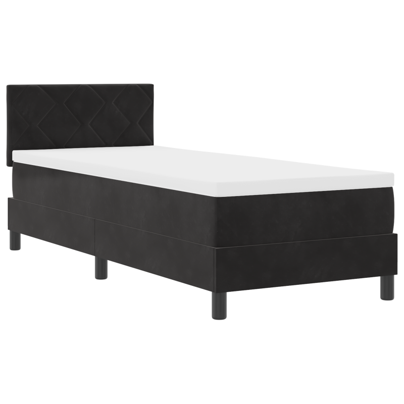 Boxspringbett mit Matratze & LED Schwarz 80x200 cm Samt