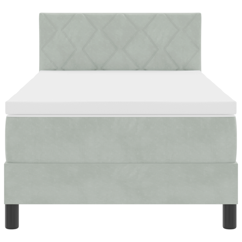 Boxspringbett mit Matratze & LED Licht Hellgrau 90x190 cm Velvet