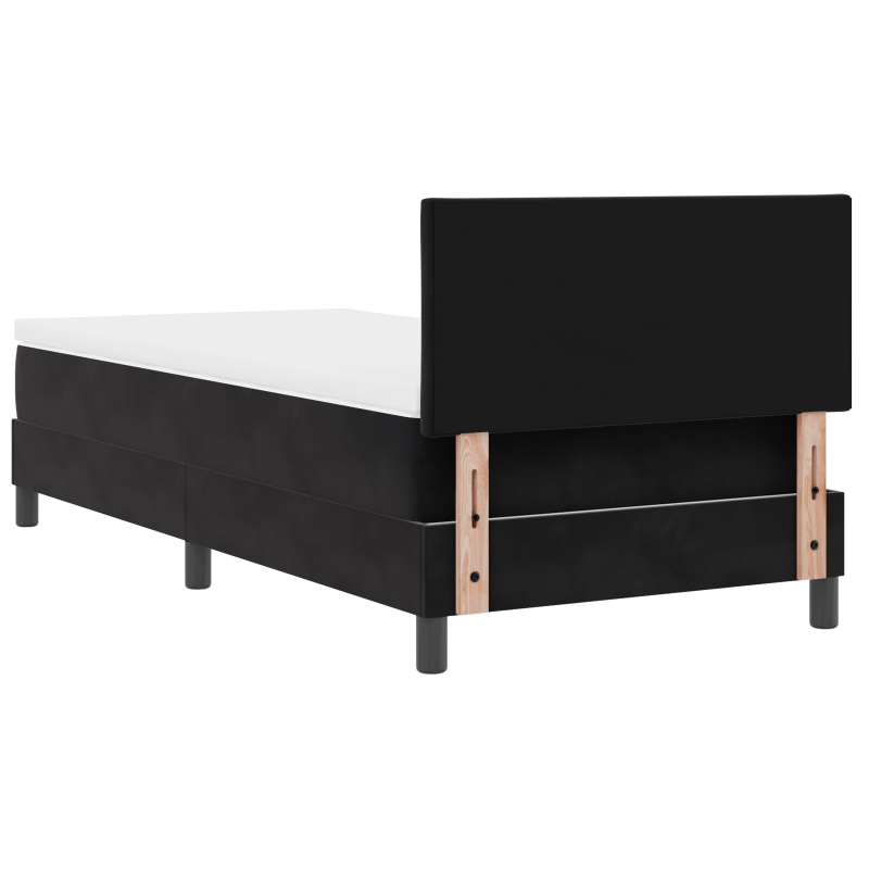 Boxspringbett mit Matratze und LED Schwarz 90x190 cm Samt