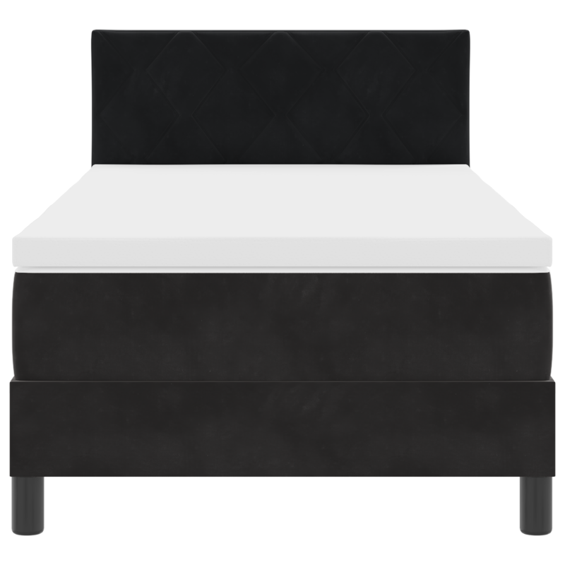 Boxspringbett mit Matratze & LED Schwarz 90x200 cm Samt