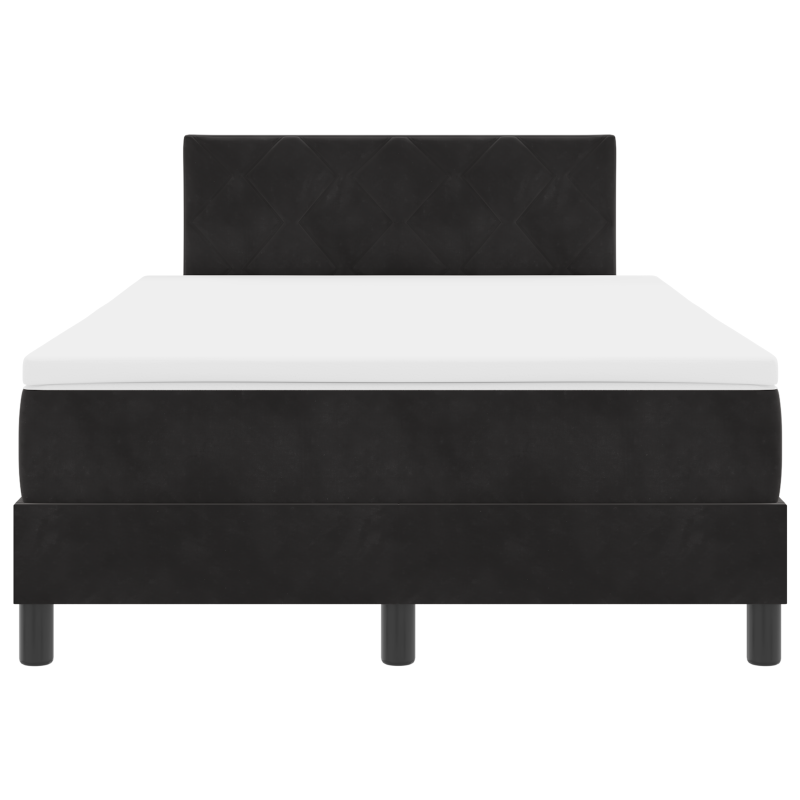 Boxspringbett mit Matratze & LED Schwarz 120x190 cm Samt