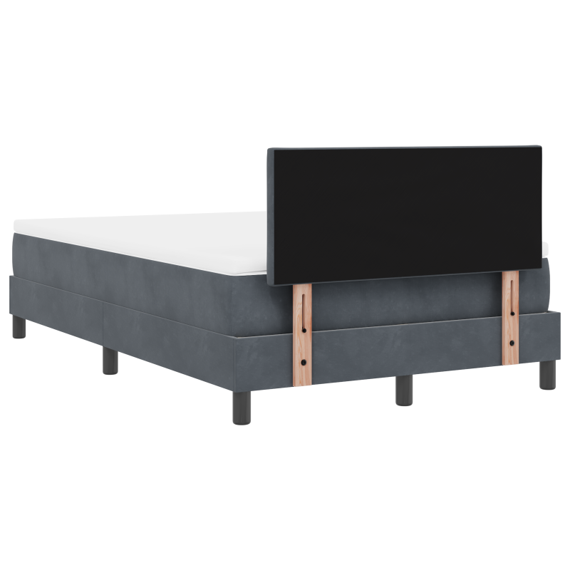 Boxspringbett mit Matratze & LED Dunkelgrau 120x200 cm Samt