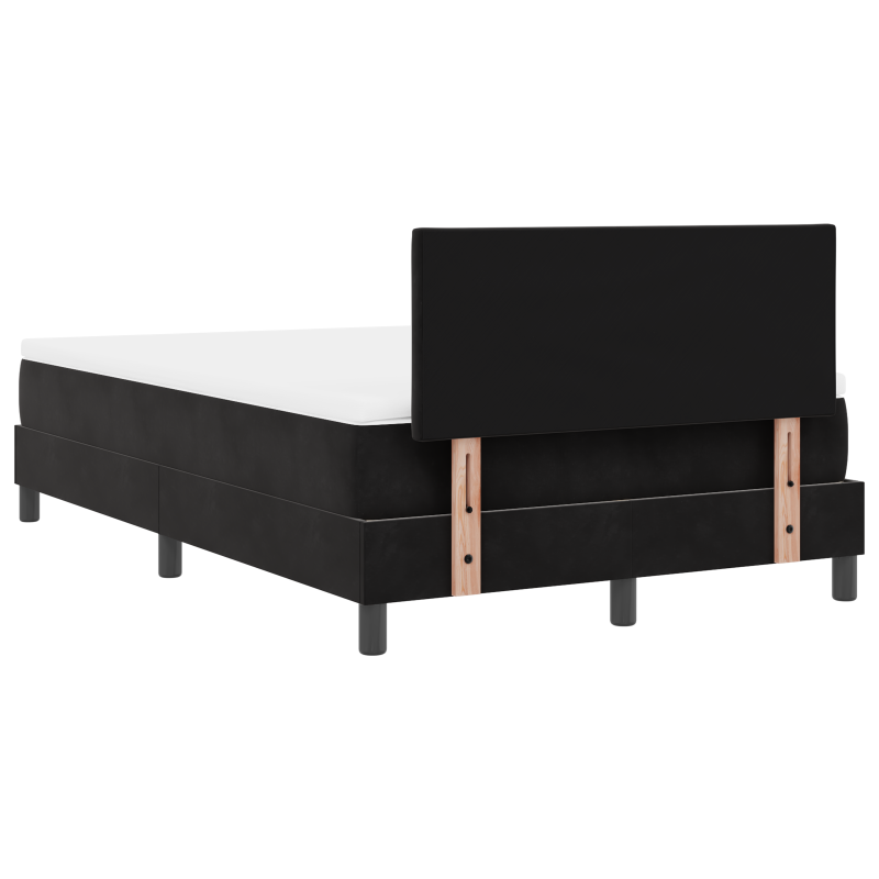 Boxspringbett mit Matratze und LED Schwarz 120x200 cm Samt