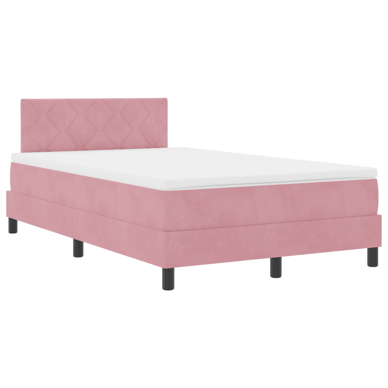 Boxspringbett mit Matratze & LED Rosa 120x200 cm Samt
