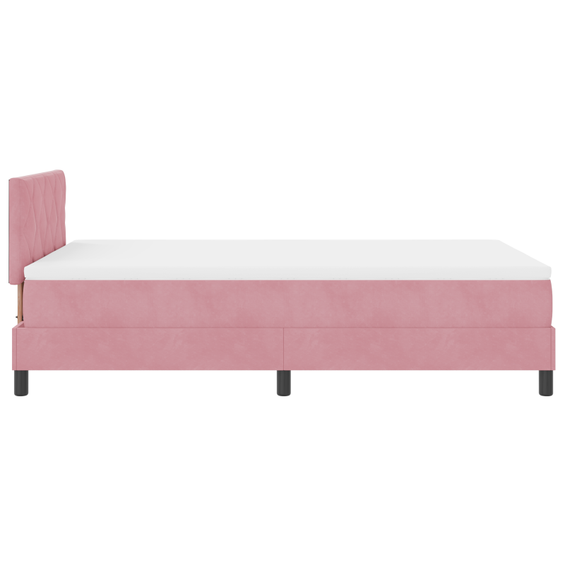 Boxspringbett mit Matratze & LED Rosa 120x200 cm Samt