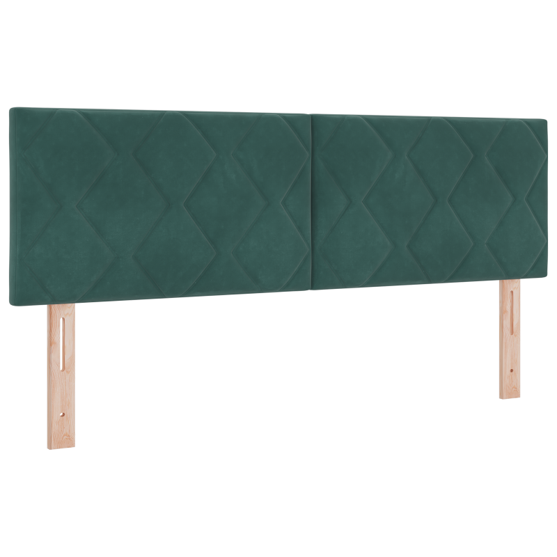 Boxspringbett mit Matratze & LED Dunkelgrün 140x190 cm Velours