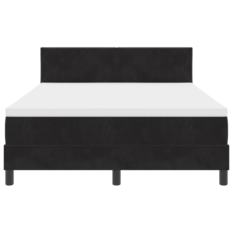 Boxspringbett mit Matratze & LED Schwarz 140x200 cm Samt
