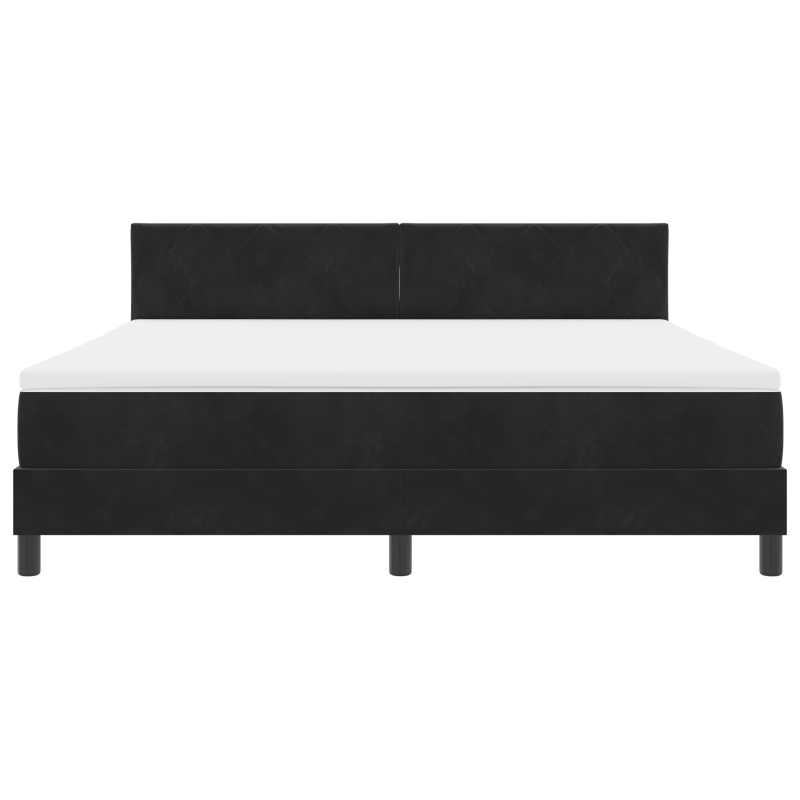 Bett mit Matratze und LED Schwarz 180x200 cm Samt