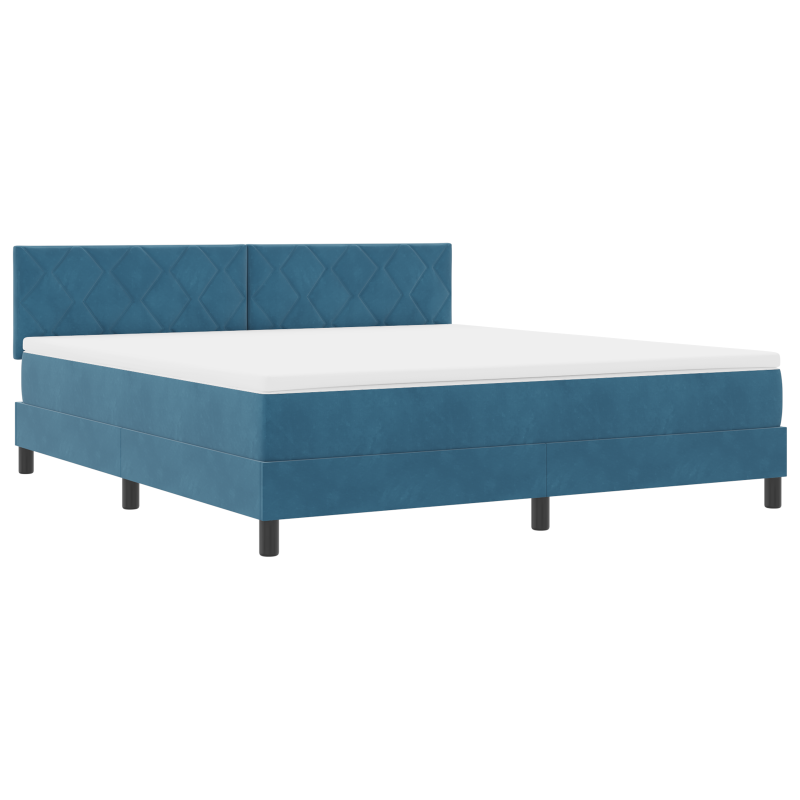 Boxspringbett mit Matratze & LED Dunkelblau 180x200 cm Velvet