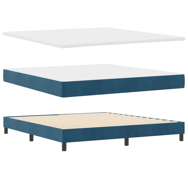Boxspringbett mit Matratze & LED Dunkelblau 180x200 cm Velvet