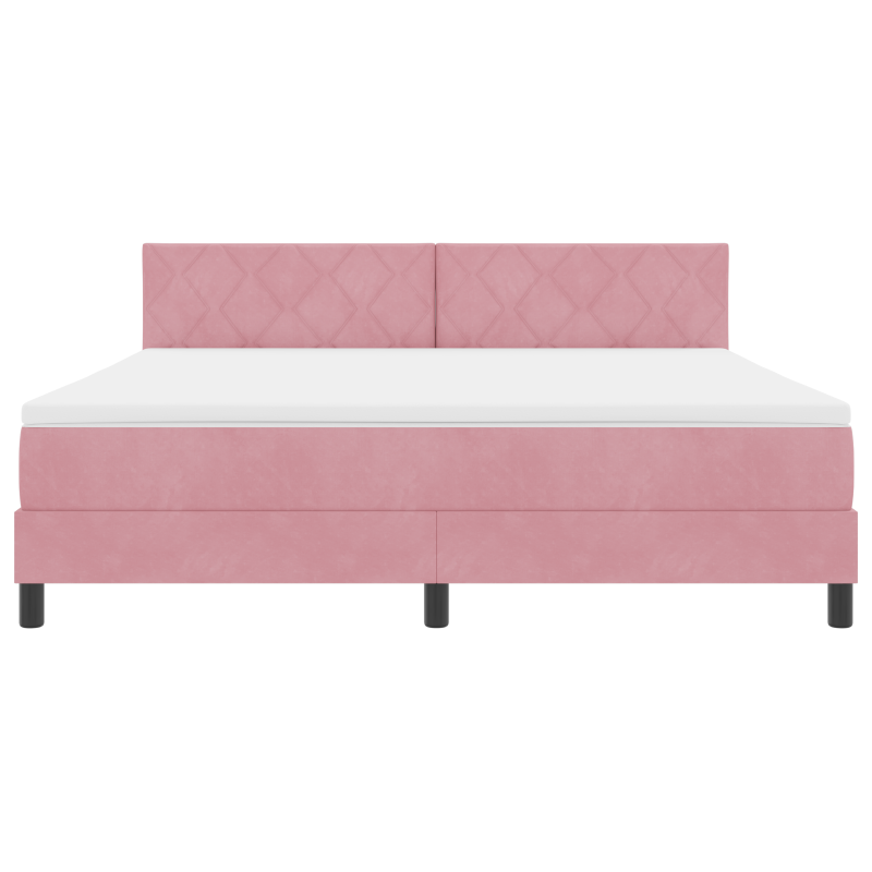 Boxspringbett mit Matratze & LED Rosa 180x200 cm Samt