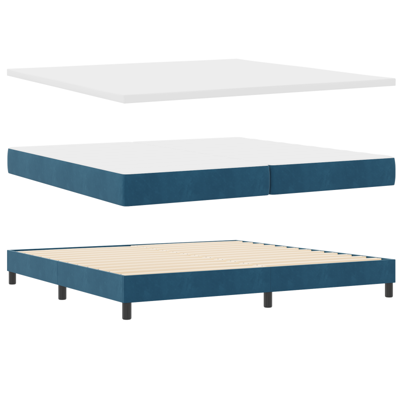 Boxspringbett mit Matratze & LED Dunkelblau 200x200 cm Samt