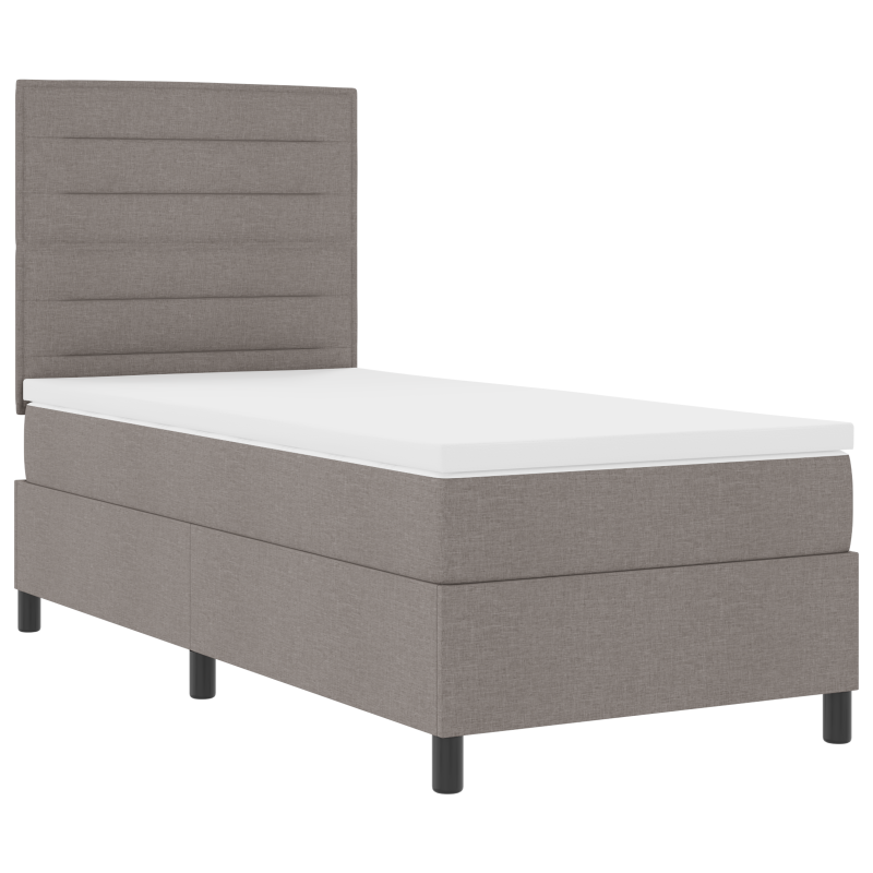 Boxspringbett mit Matratze & LED Taupe 80x200 cm Stoff