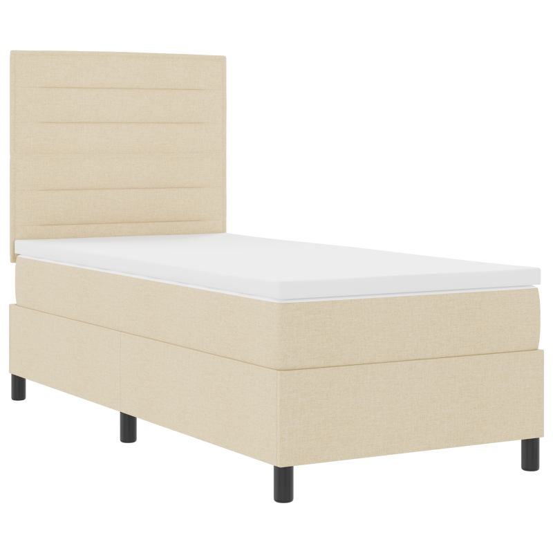 Boxspringbett mit Matratze & LED Creme 80x200 cm Stoff