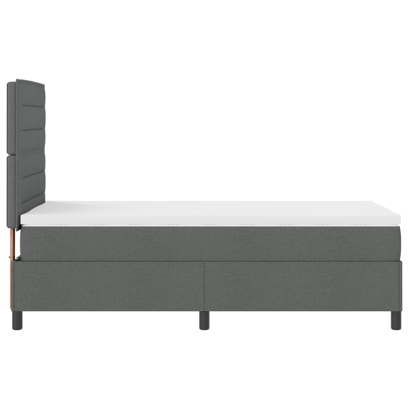 Boxspringbett mit Matratze & LED Dunkelgrau 90x190 cm Stoff