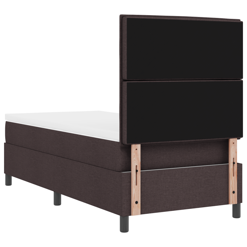 Boxspringbett mit Matratze & LED Dunkelbraun 90x190 cm Stoff
