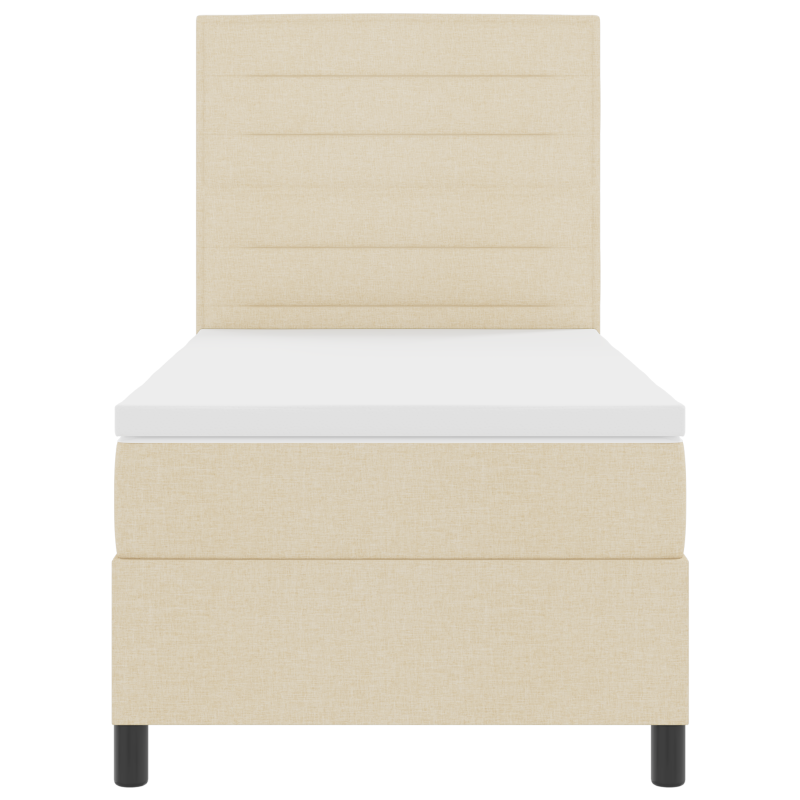 Boxspringbett mit Matratze & LED Creme 90x190 cm Stoff