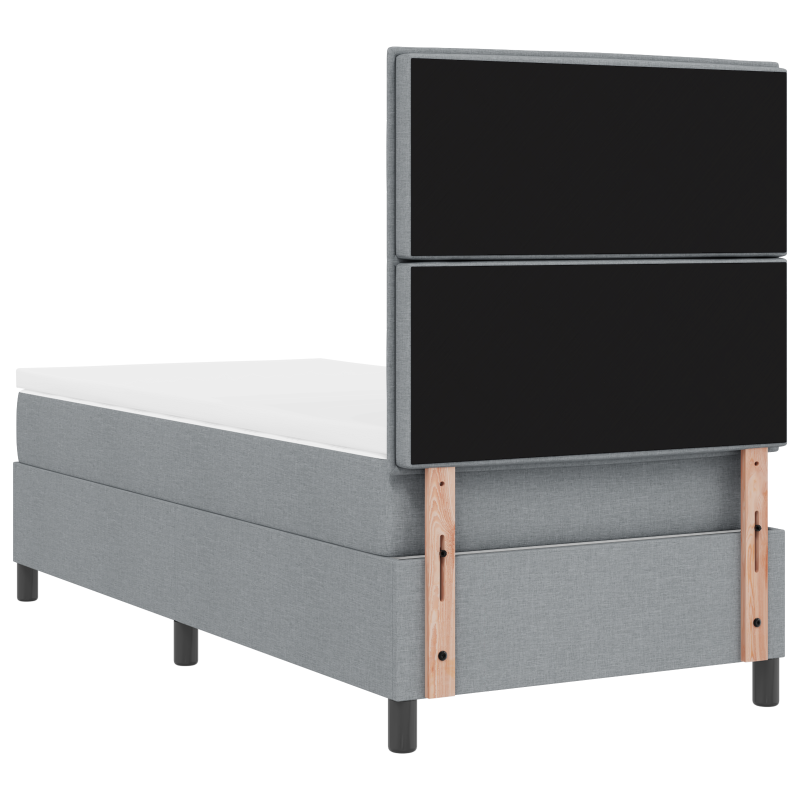 Boxspringbett mit Matratze & LED Hellgrau 90x200 cm Stoff