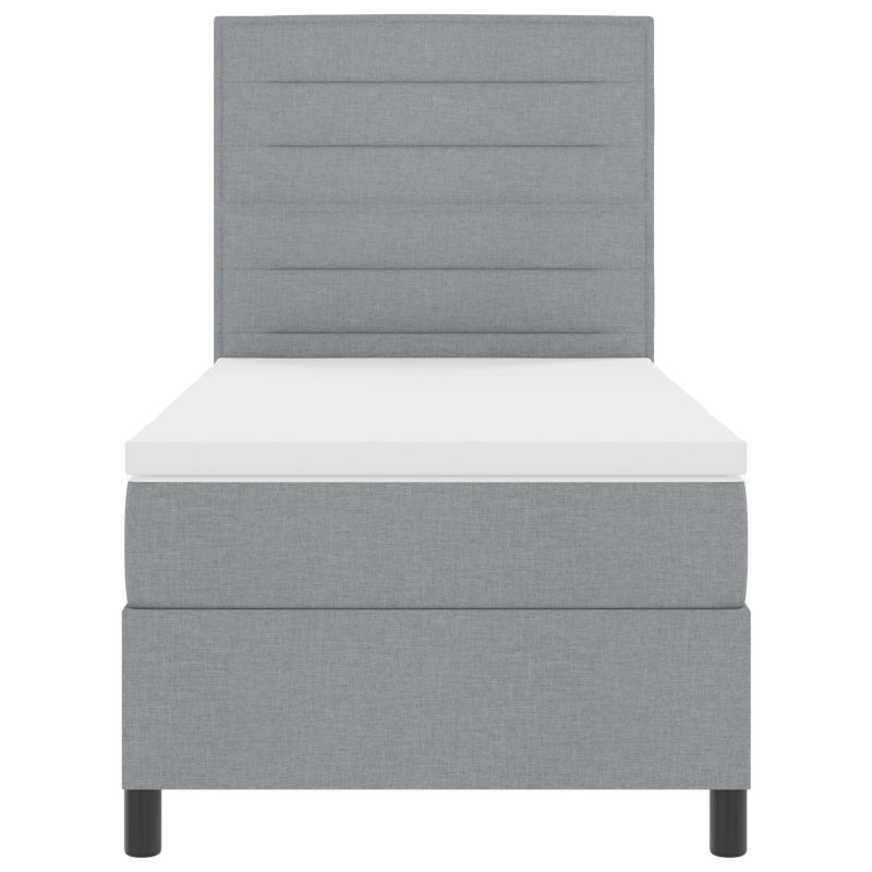 Boxspringbett mit Matratze & LED Licht Grau 100x200 cm Stoff