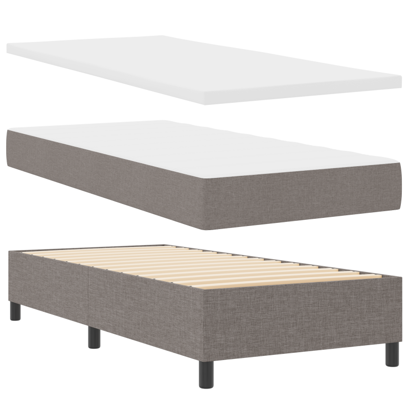 Boxspringbett mit Matratze & LED Taupe 100x200 cm Stoff