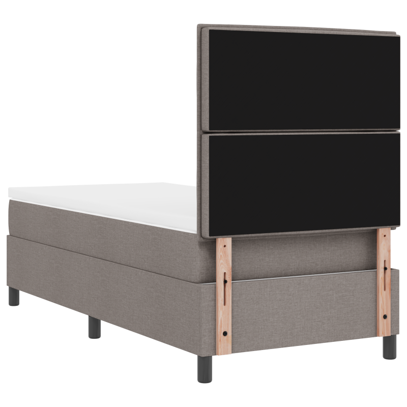 Boxspringbett mit Matratze & LED Taupe 100x200 cm Stoff