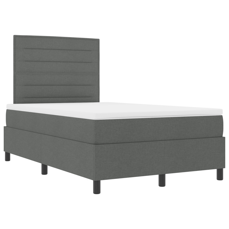 Boxspringbett mit Matratze & LED Dunkelgrau 120x190 cm Stoff