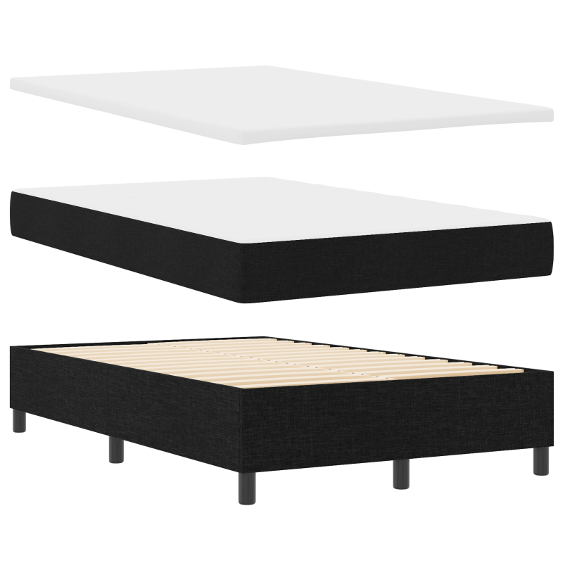 Boxspringbett mit Matratze & LED Schwarz 120x190 cm Stoff