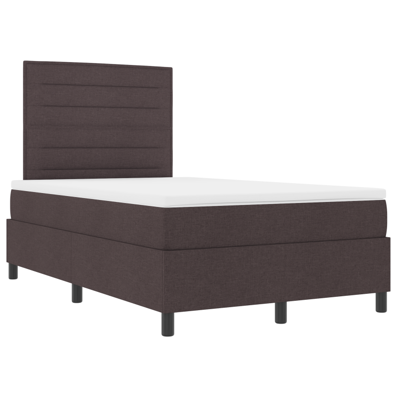 Boxspringbett mit Matratze & LED Dunkelbraun 120x190 cm Stoff