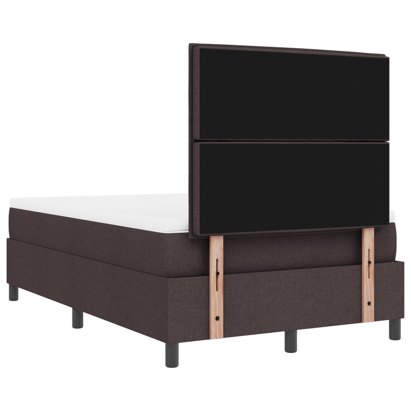 Boxspringbett mit Matratze & LED Dunkelbraun 120x200 cm Stoff