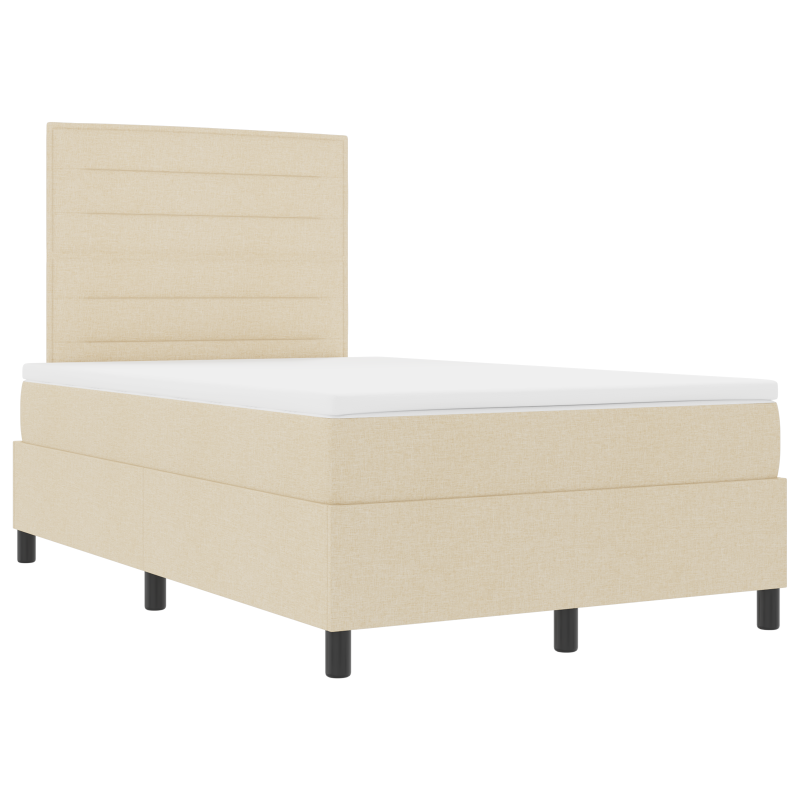 Boxspringbett mit Matratze & LED Creme 120x200 cm Stoff