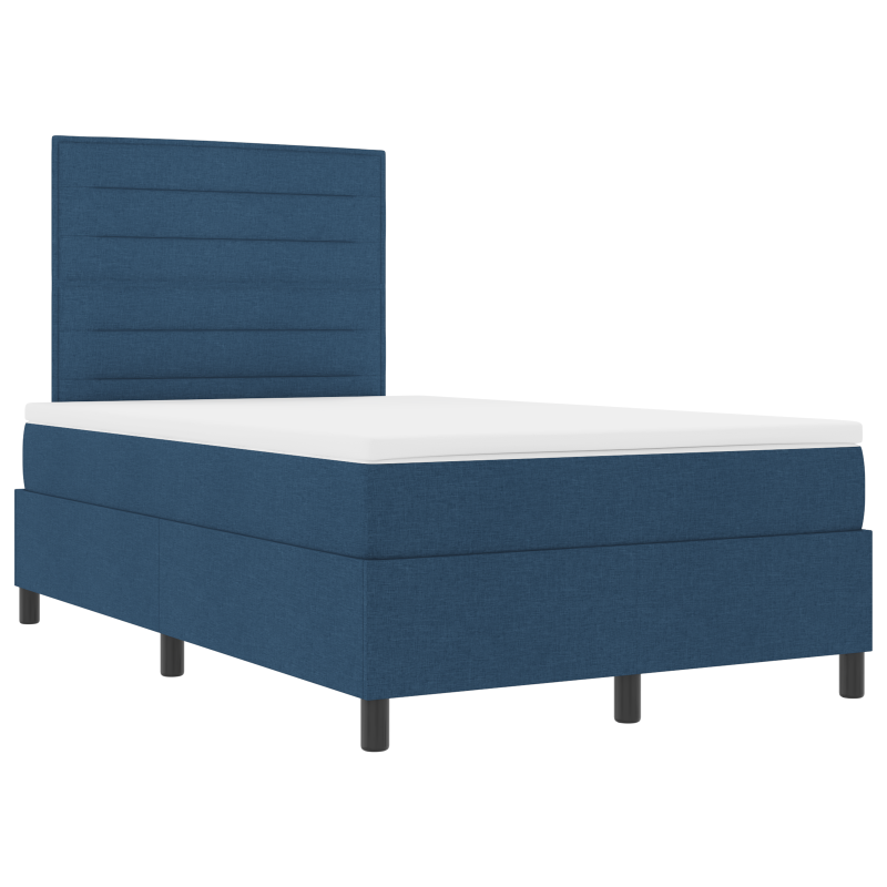 Boxspringbett mit Matratze & LED Blau 120x200 cm Stoff