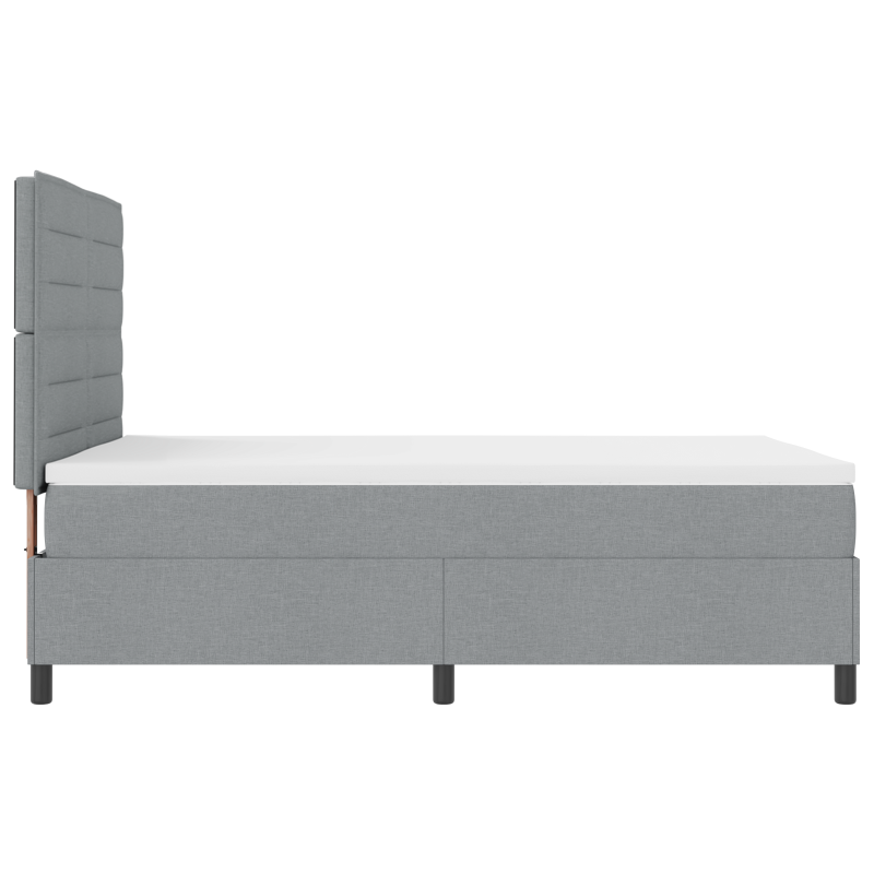 Boxspringbett mit Matratze & LED Hellgrau 140x190 cm Stoff