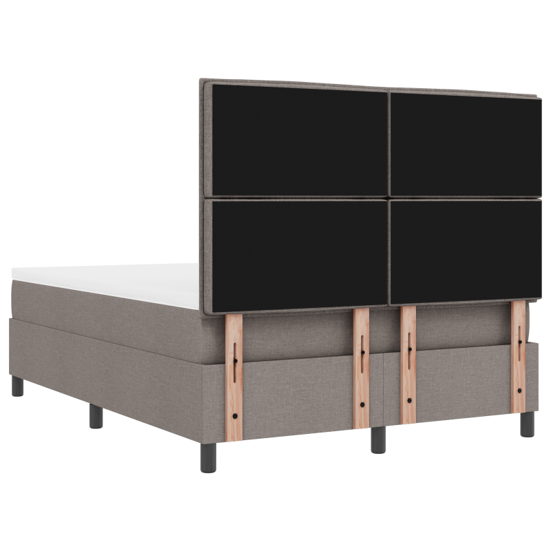 Boxspringbett mit Matratze & LED Taupe 140x190 cm Stoff