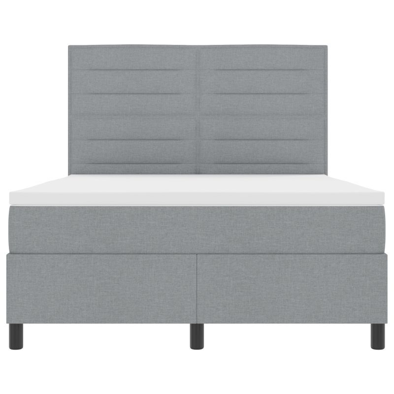 Boxspringbett mit Matratze & LED Hellgrau 140x200 cm Stoff