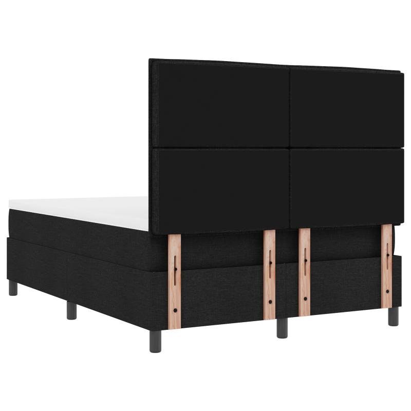 Boxspringbett mit Matratze & LED Schwarz 140x200 cm Stoff