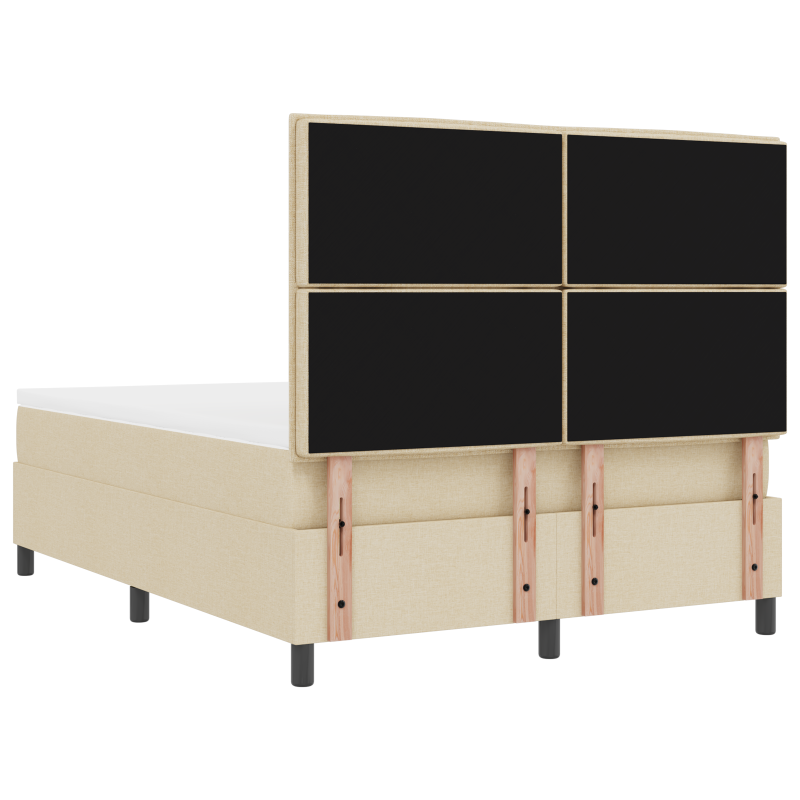 Boxspringbett mit Matratze & LED Creme 140x200 cm Stoff