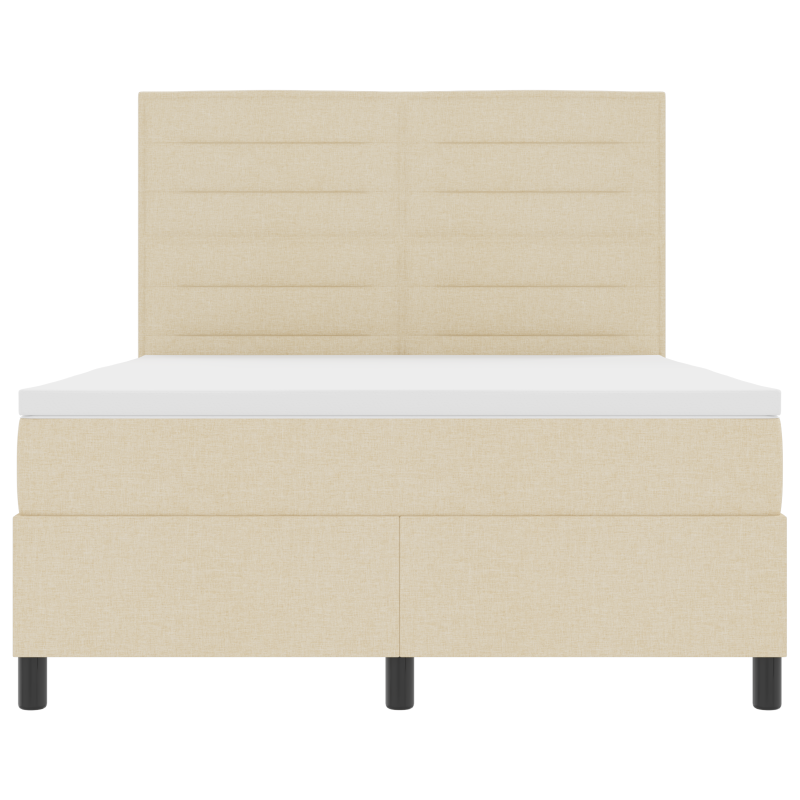 Boxspringbett mit Matratze & LED Creme 140x200 cm Stoff