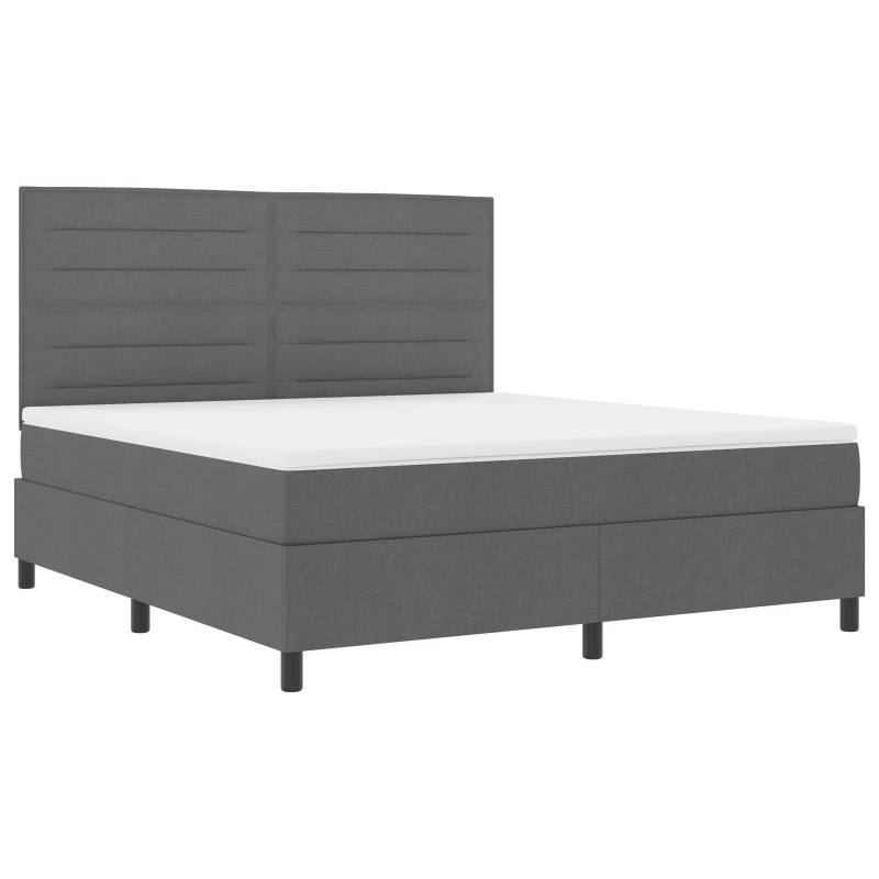 Boxspringbett mit Matratze & LED Dunkelgrau 180x200 cm Stoff