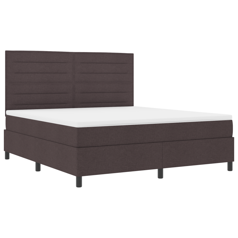 Boxspringbett mit Matratze & LED Dunkelbraun 180x200 cm Stoff