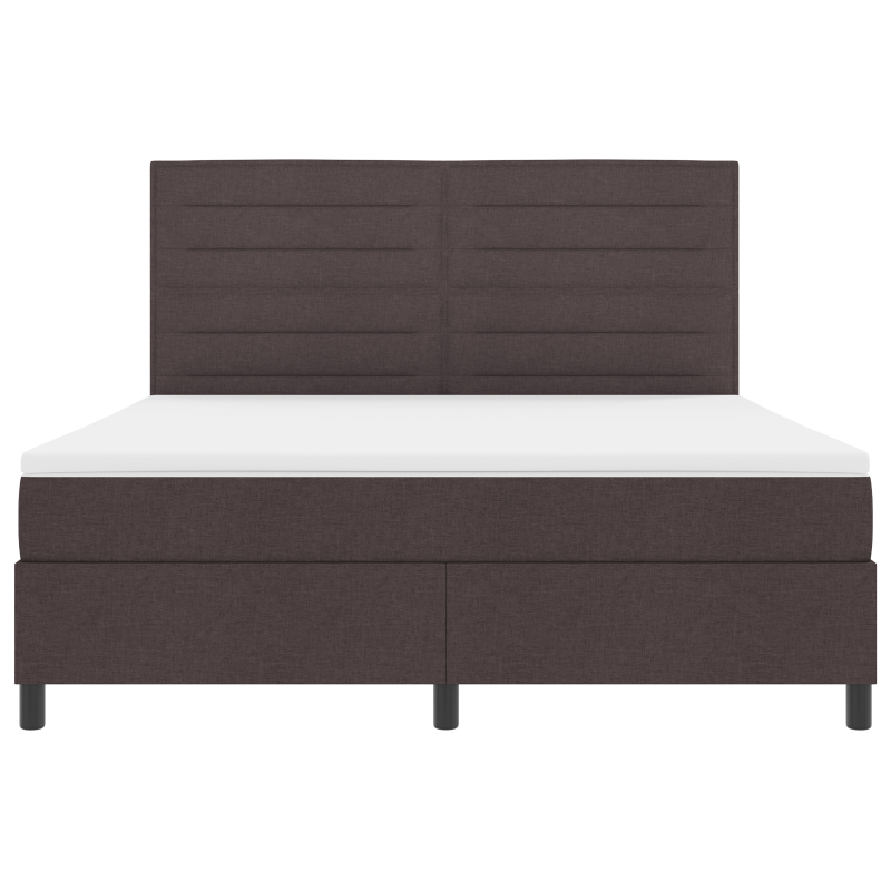 Boxspringbett mit Matratze & LED Dunkelbraun 180x200 cm Stoff